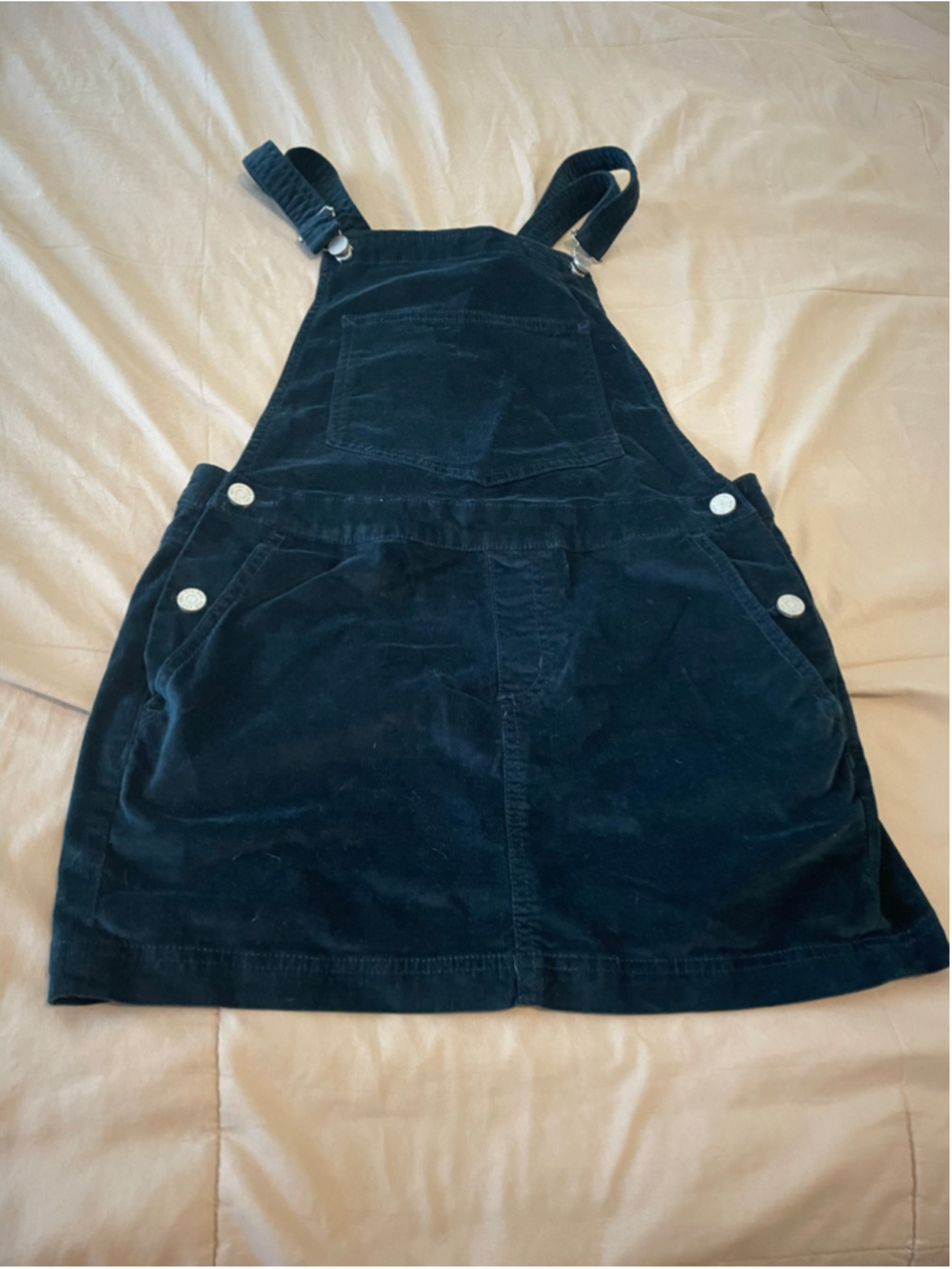 Urban Outfitters dark green velvet Overall dress Size S Petite whimsygoth witchy